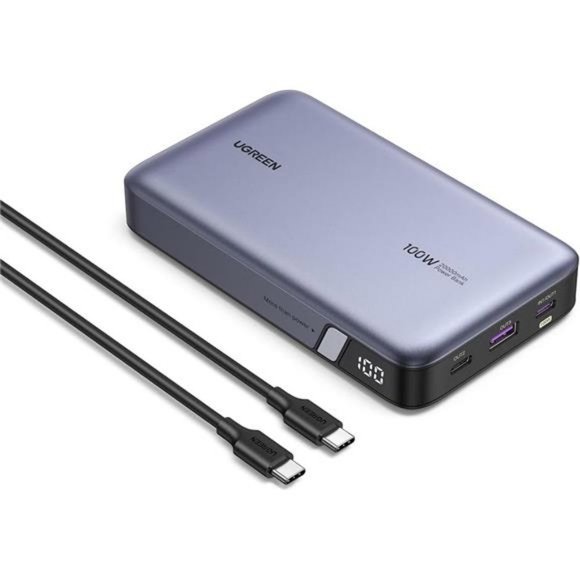 UGREEN 100W 20000mAh Power Bank Portable Charger USB C 3-Port PD3.0 Batt - Picture 1 of 7